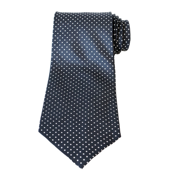 VTG Dunhill England Silk Polka Dot Tie Retro Preppy Business Grandpa Annie Hall - Picture 1 of 13
